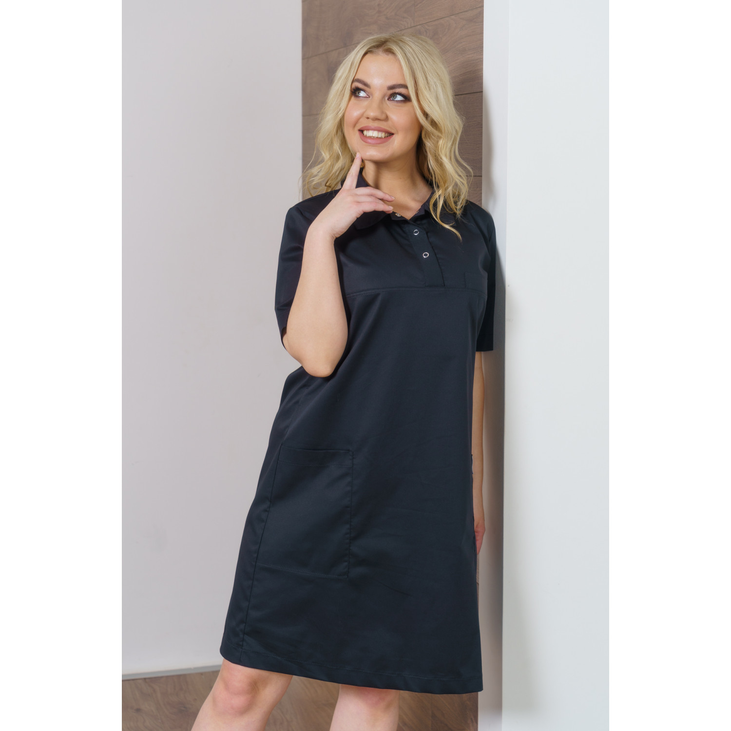 Халат-платье медицинское жен. М-502-124 ткань Элит-145/Стрейч Халат-платье медицинское жен. М-502-124 ткань Элит-145/Стрейч