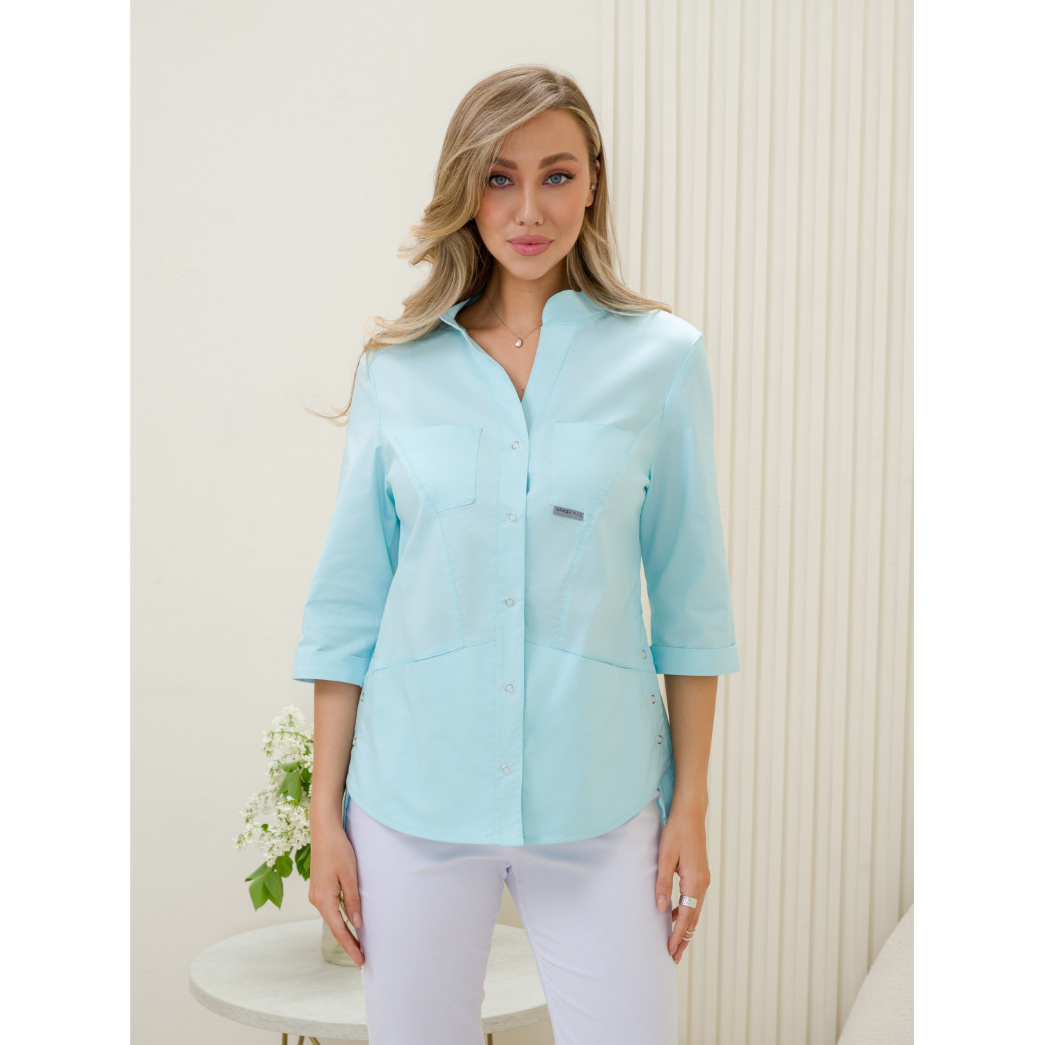 Рубашка мед. жен. М-235-2 ткань Элит-145/Стрейч