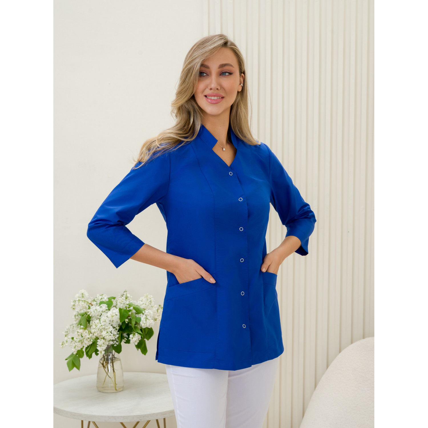 Рубашка мед. жен. М-266-5 ткань Тиси