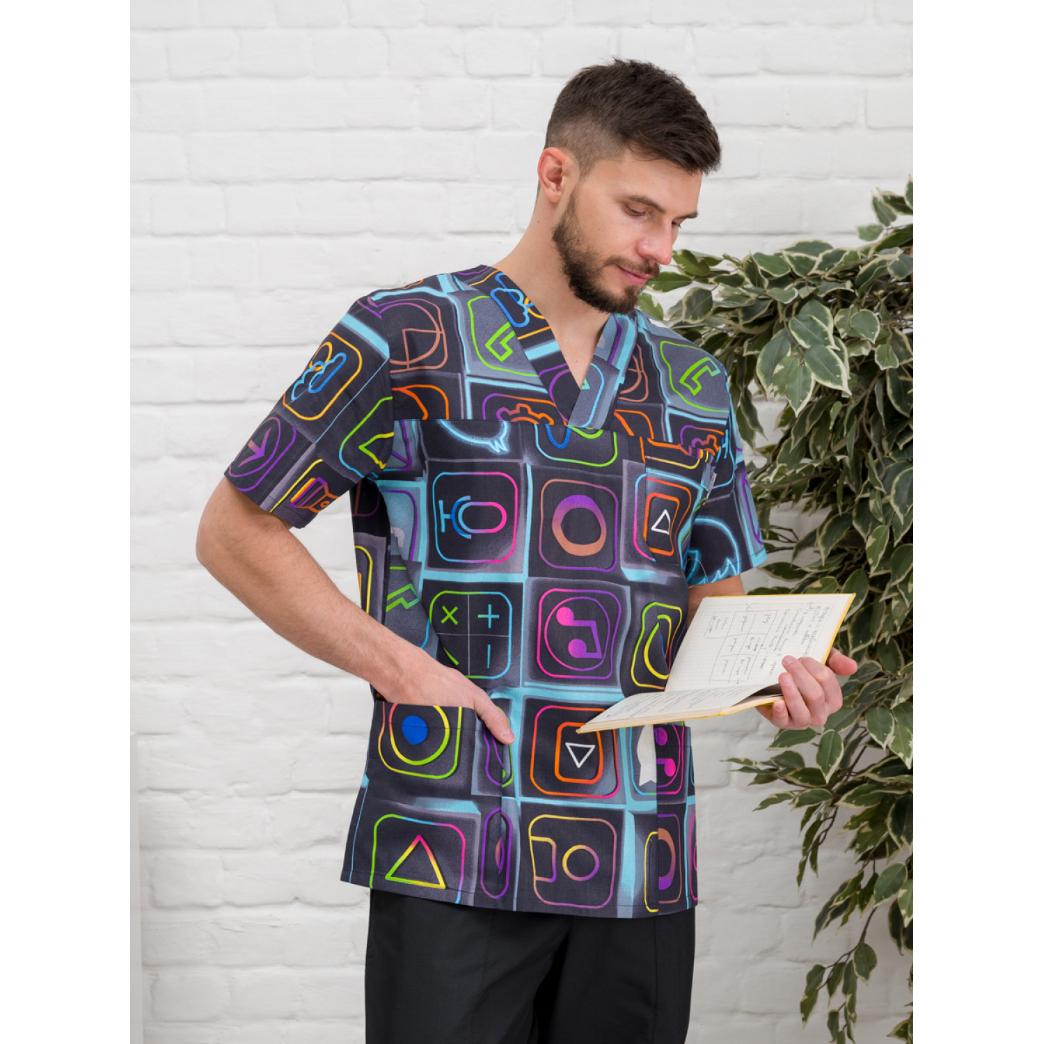 Рубашка медицинская мужская М-286-12357 ткань Поплин