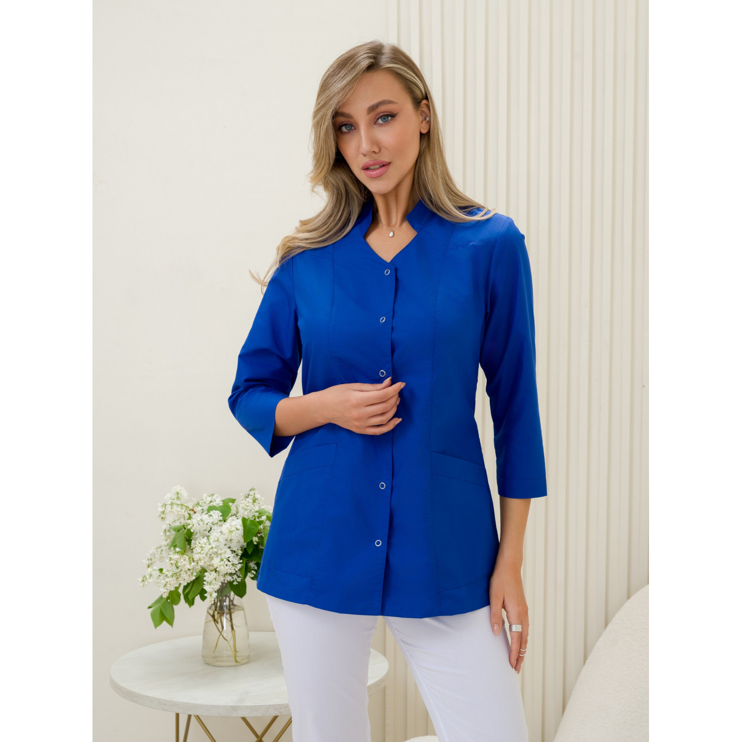 Рубашка мед. жен. М-266-5 ткань Тиси