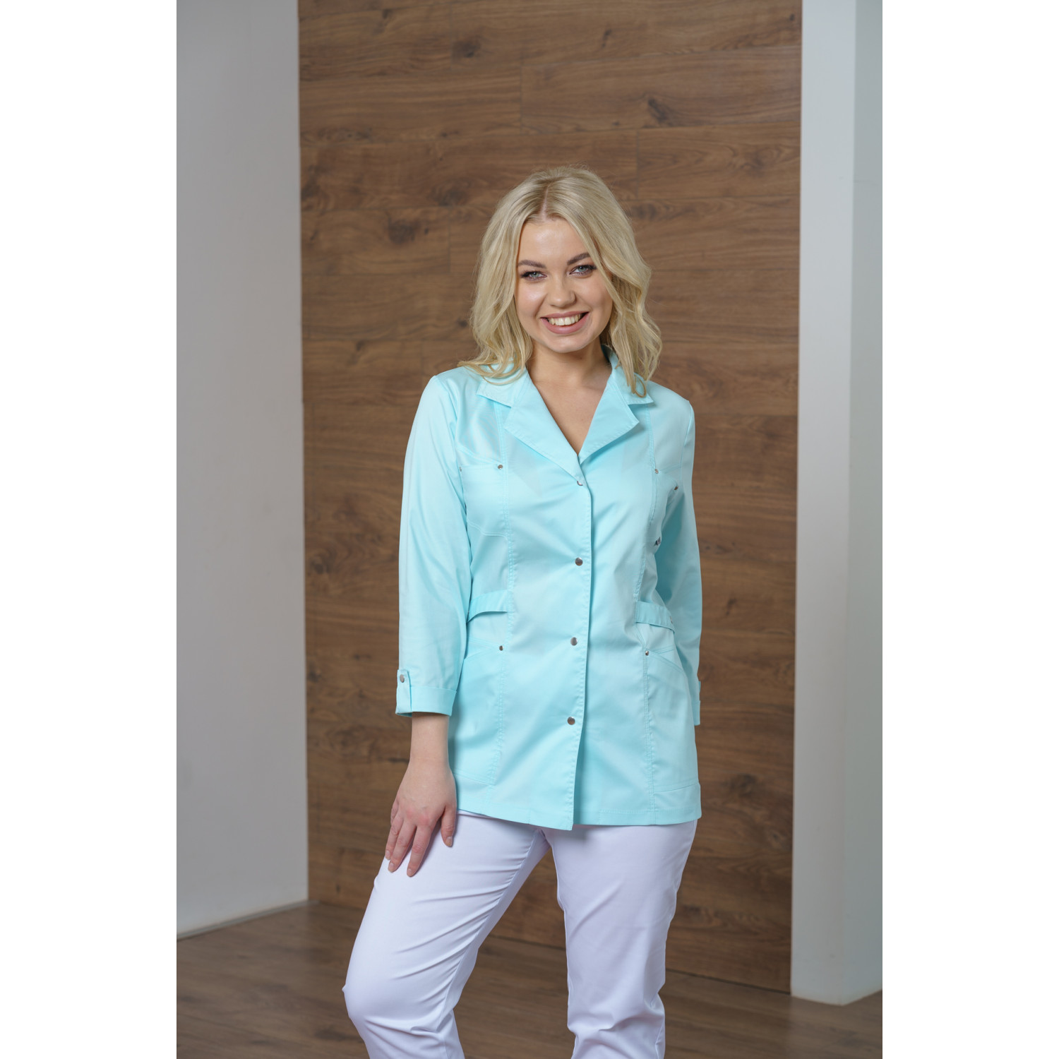 Рубашка мед. жен. М-215-2 ткань Элит-145/Стрейч