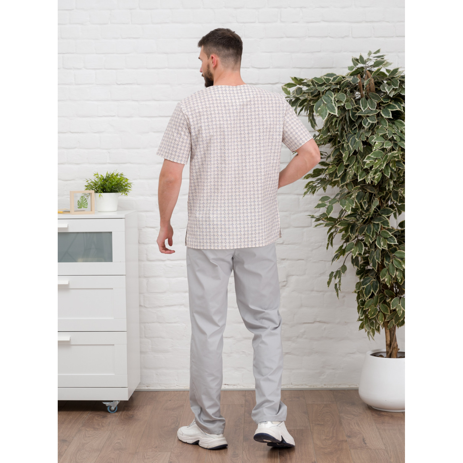 Рубашка медицинская мужская М-286-4579 ткань Поплин