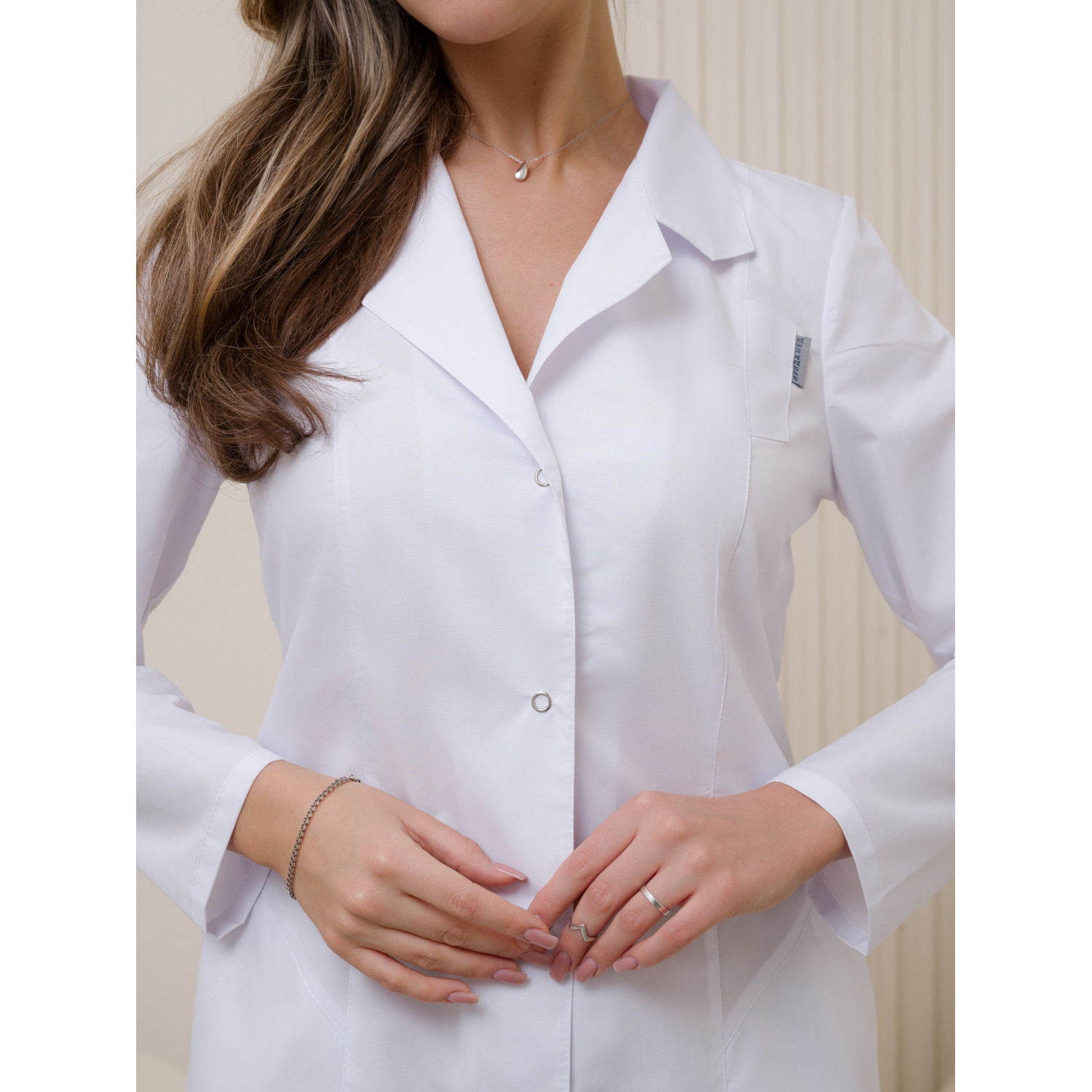 Халат медицинский жен. М-05-0 ткань Вискоза/Стрейч