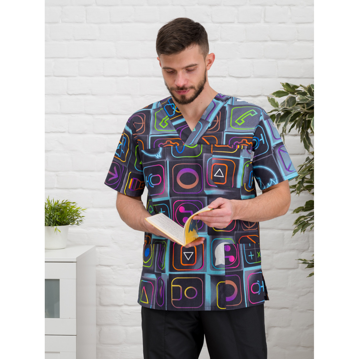 Рубашка медицинская мужская М-286-12357 ткань Поплин