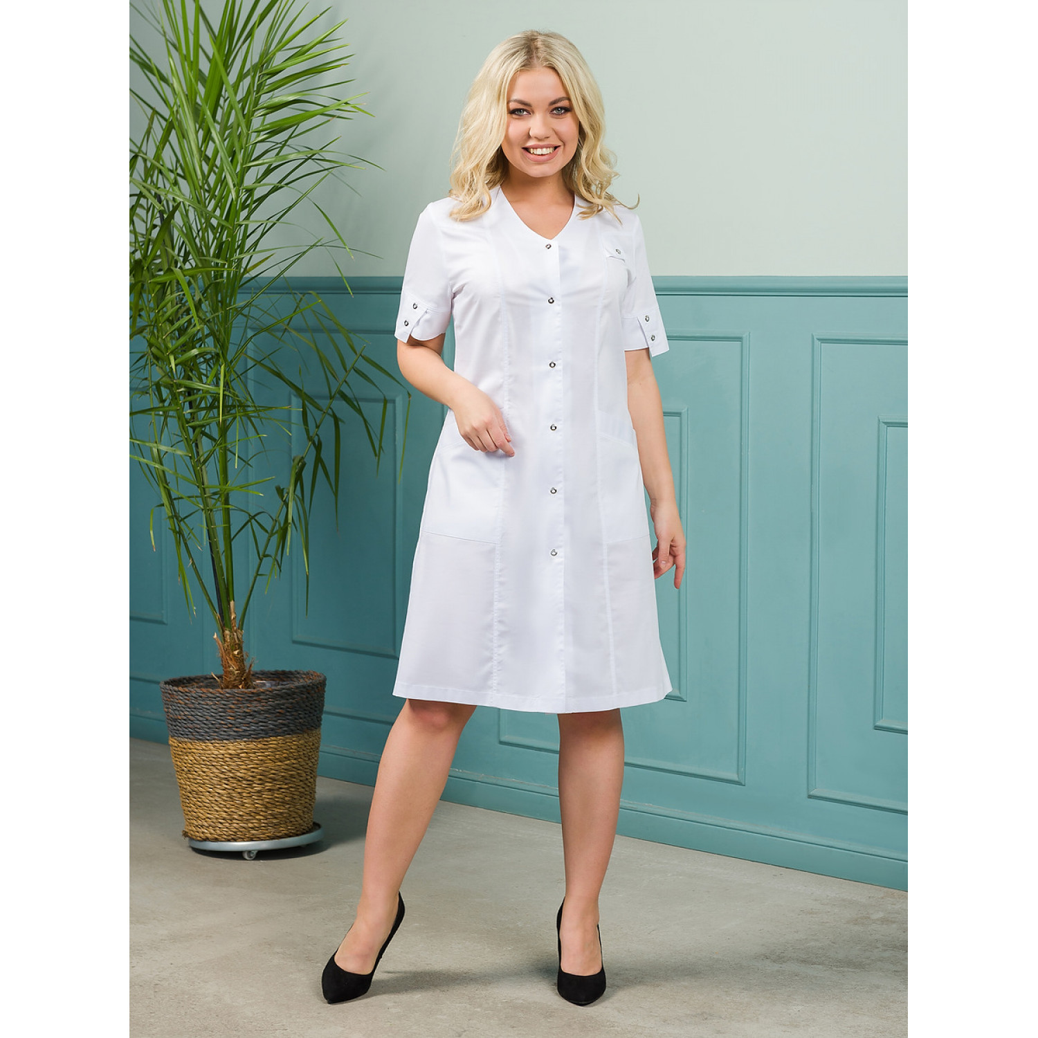 Халат медицинский жен. М-071(19) Элит-145/Стрейч