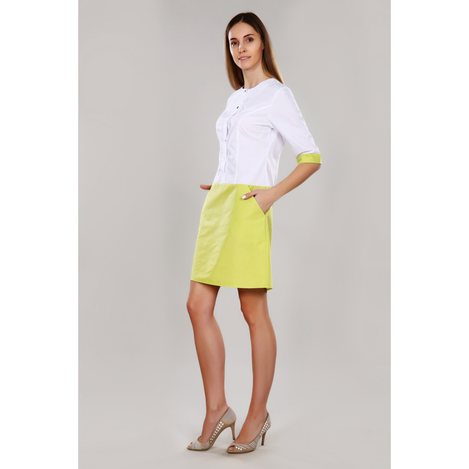 Халат-платье медицинское жен. М-500 ткань Тиси