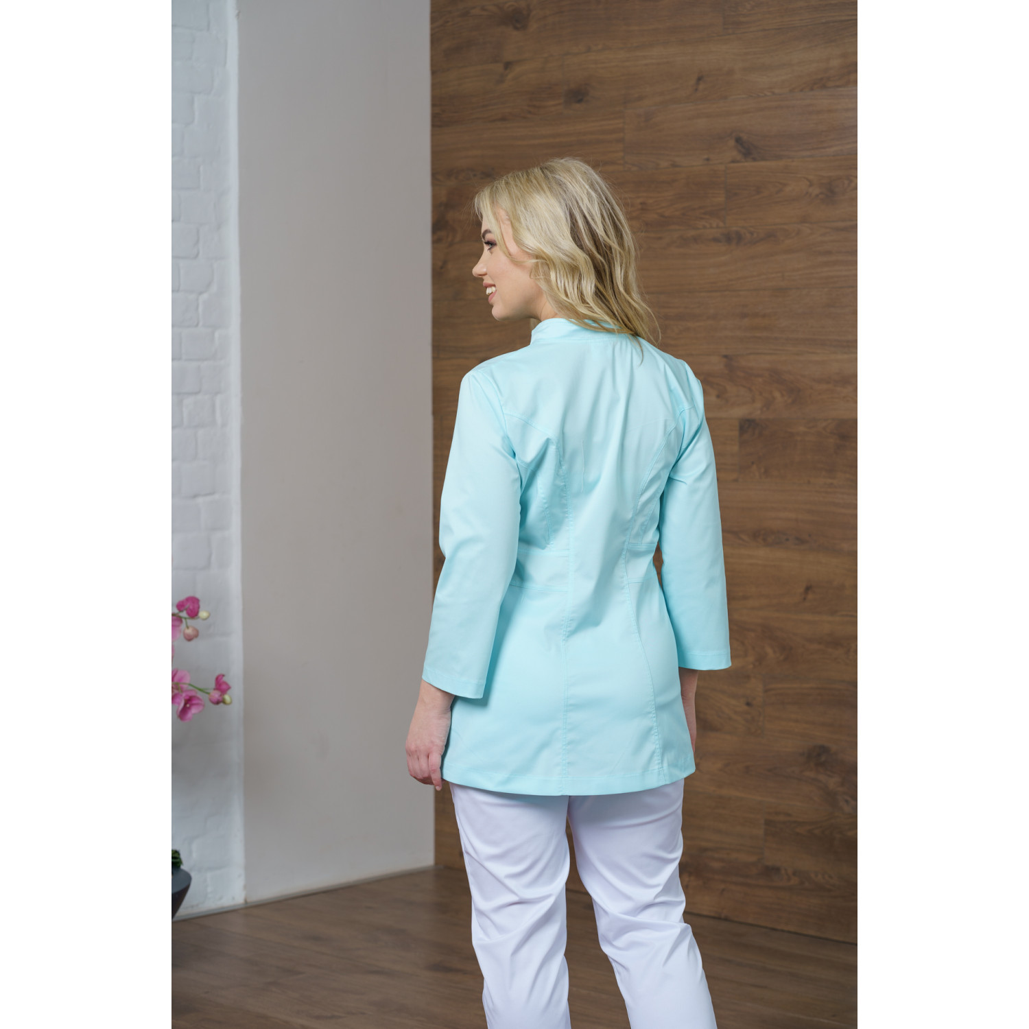 Рубашка мед. жен. М-269-2 ткань Элит-145/Стрейч