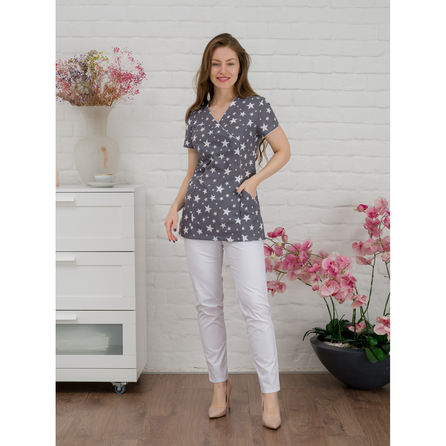 Рубашка мед. М-285(20) ткань Поплин