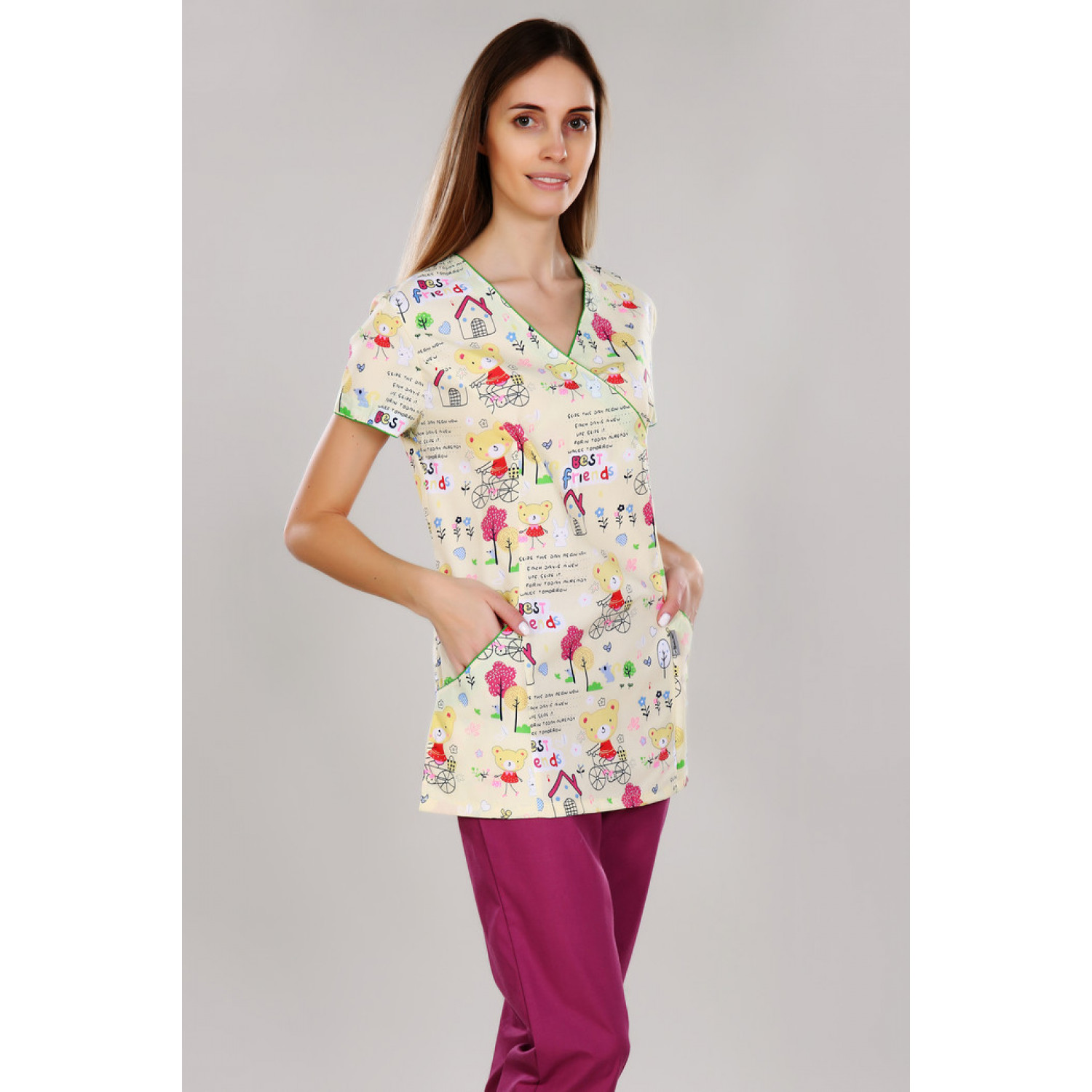 Рубашка мед. М-285П ткань Тиси-Принт