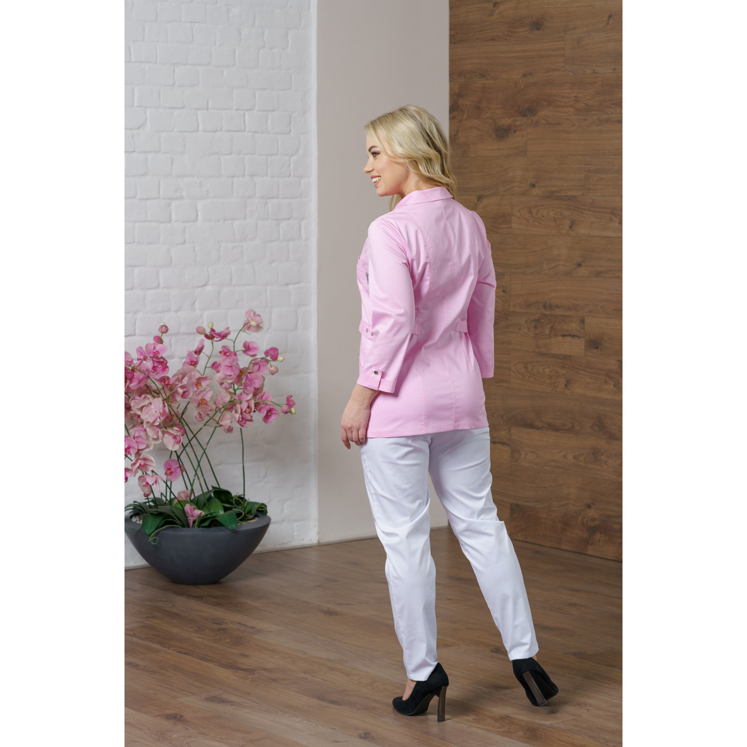 Рубашка мед. жен. М-215-34 ткань Элит-145/Стрейч