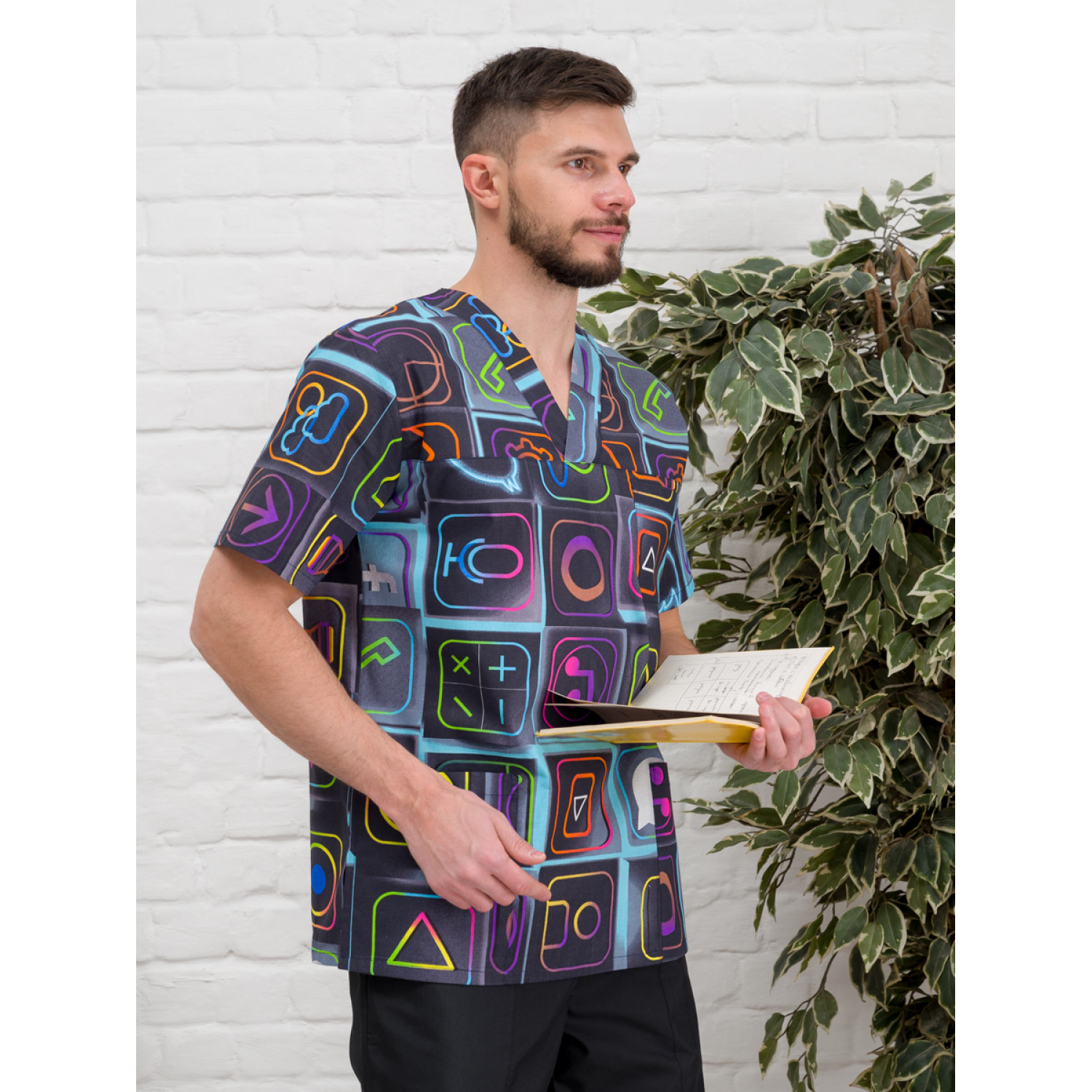 Рубашка медицинская мужская М-286-12357 ткань Поплин