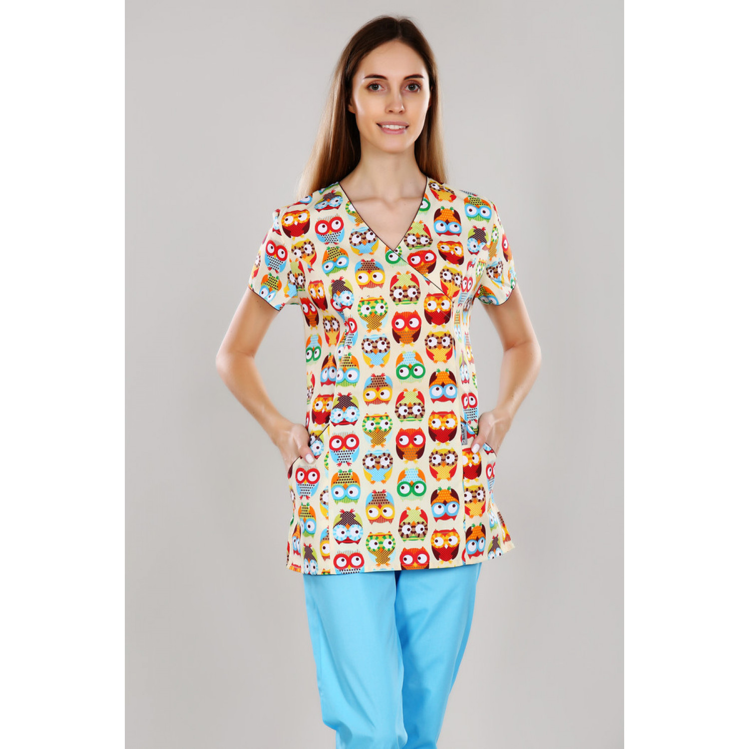 Рубашка мед. М-285П ткань Тиси-Принт