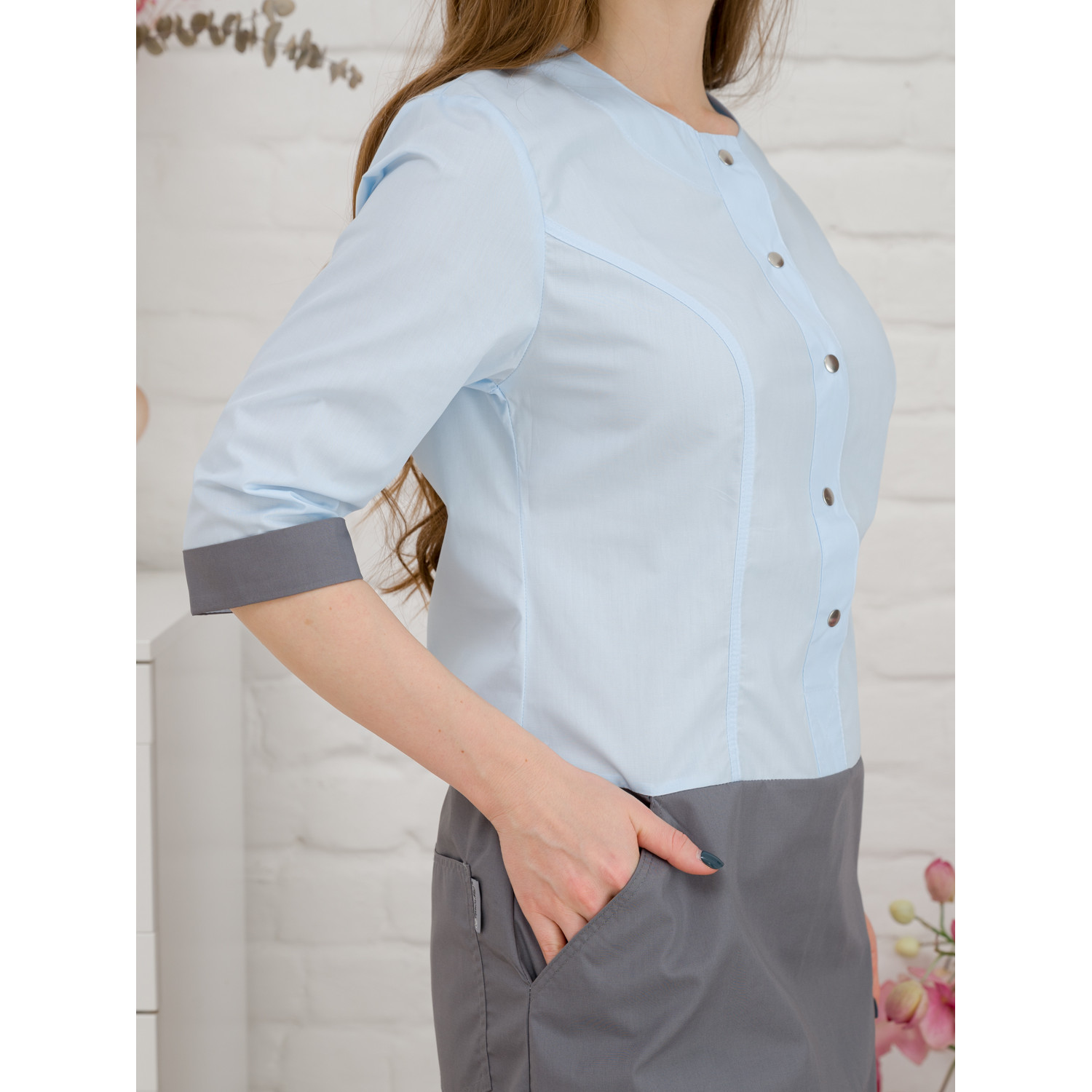 Халат-платье медицинское жен. М-500 ткань Тиси