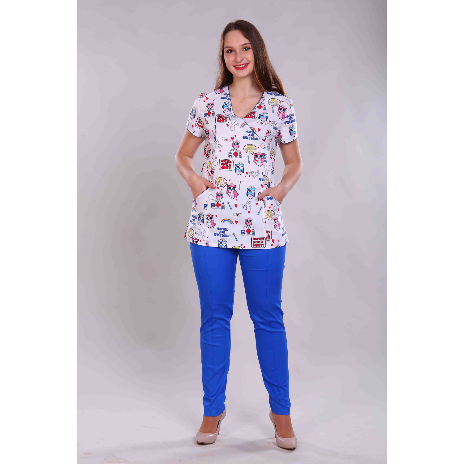 Рубашка мед. М-285П ткань Тиси-Принт