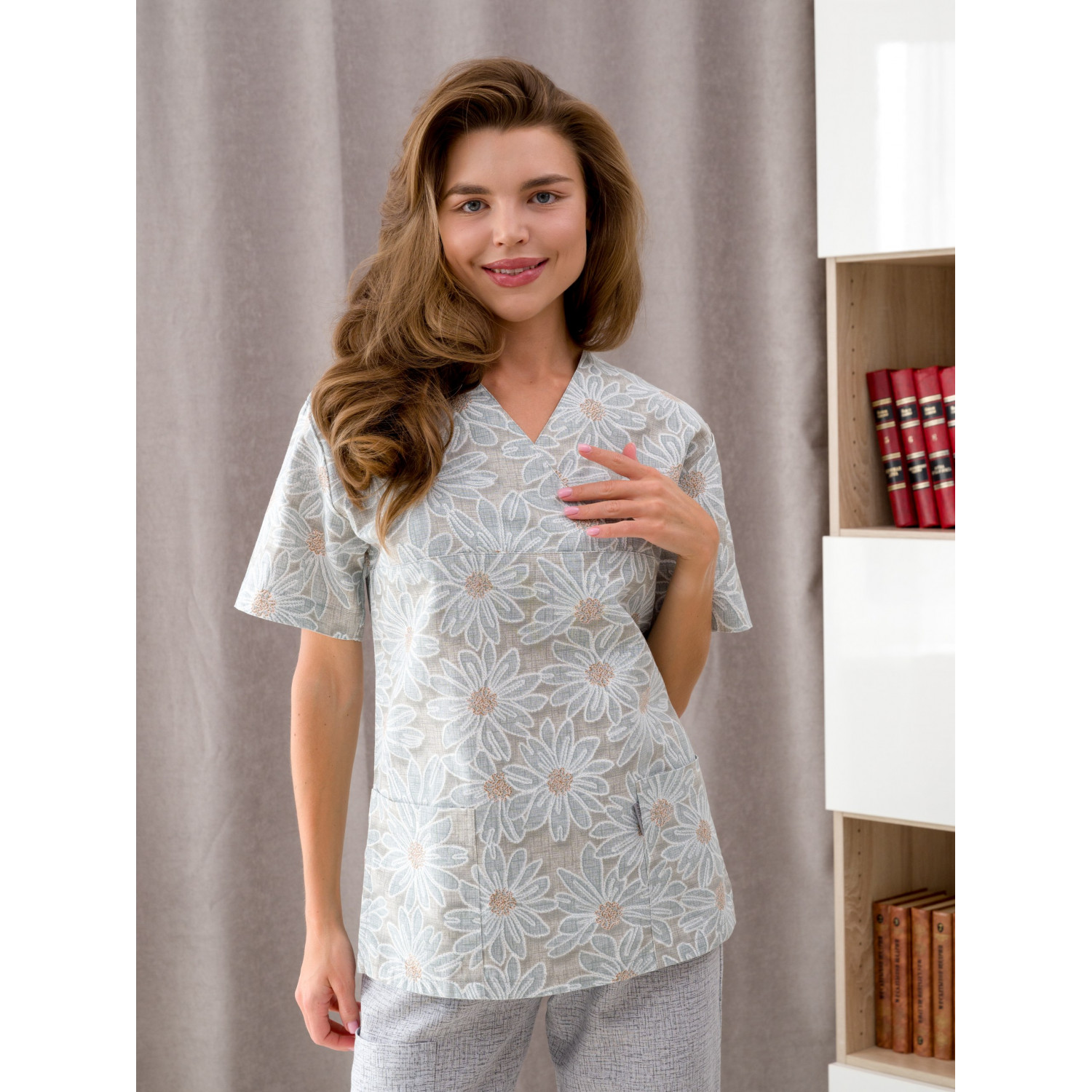 Костюм медицинский жен. М-164-23102-1 ткань Рогожка