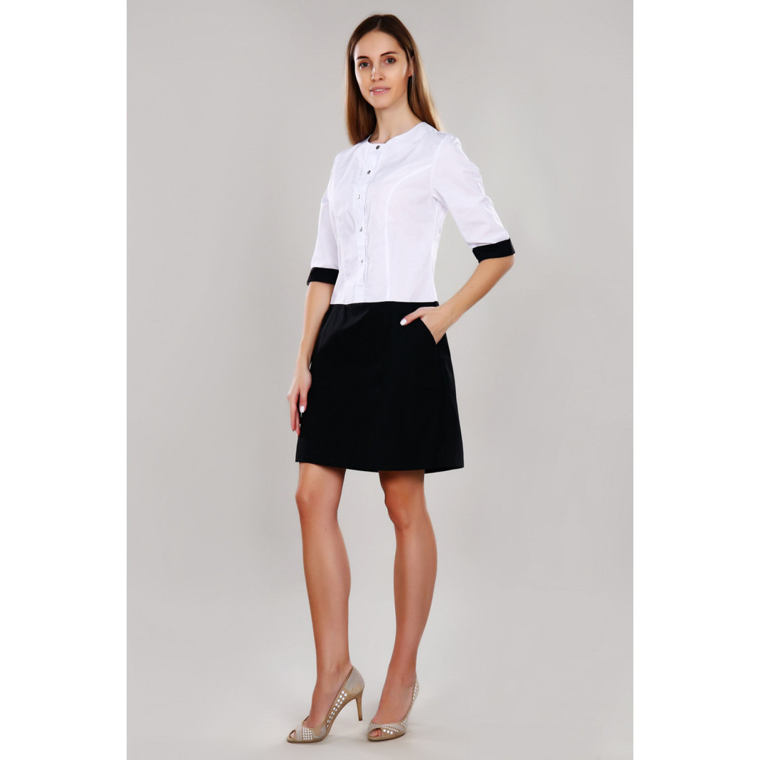 Халат-платье медицинское жен. М-500 ткань Тиси