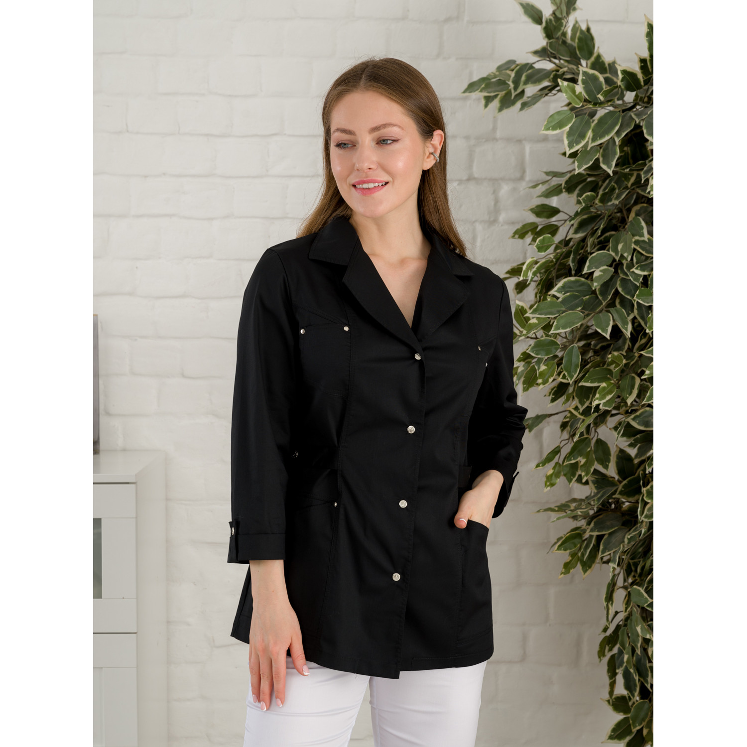 Рубашка мед. жен. М-215-124 ткань Элит-145/Стрейч