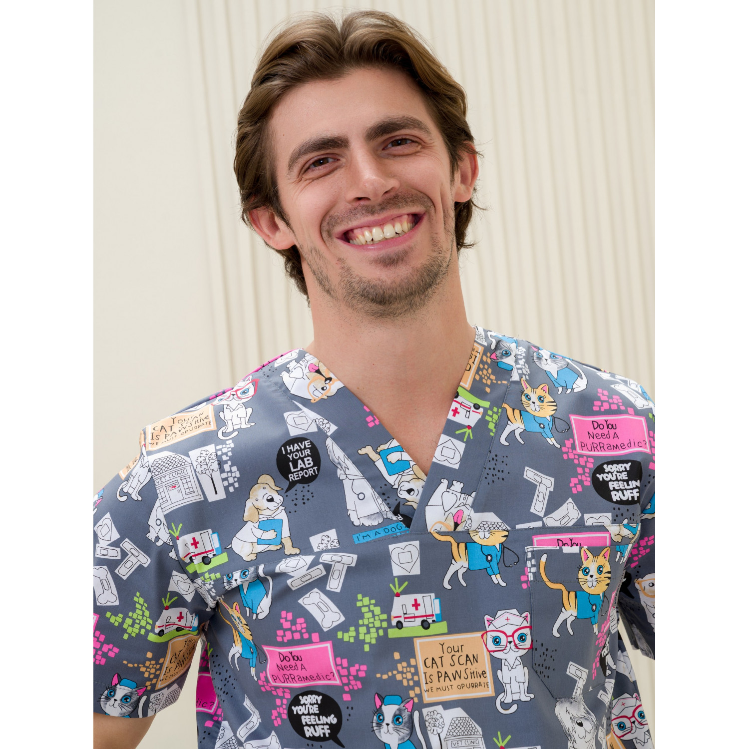 Рубашка мужская М-286(ST-15) ткань Стрейч/Принт