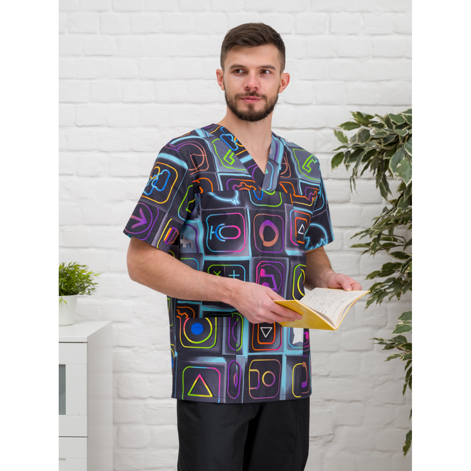 Рубашка медицинская мужская М-286-12357 ткань Поплин