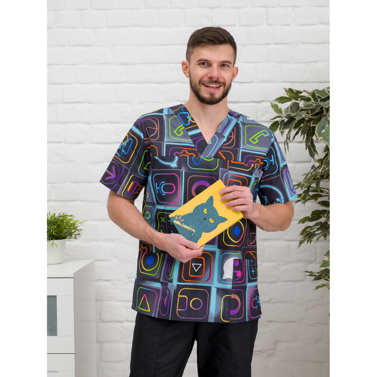 Рубашка медицинская мужская М-286-12357 ткань Поплин