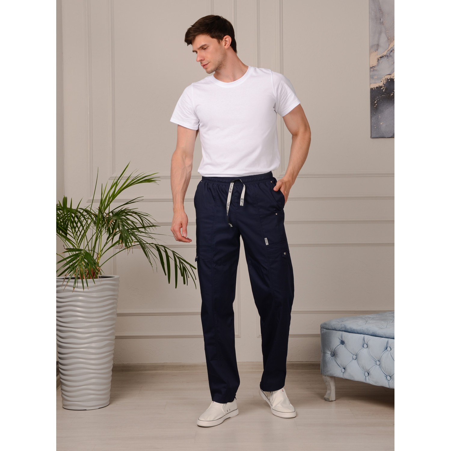 Брюки медицинские муж. М-750А ткань Элит-145