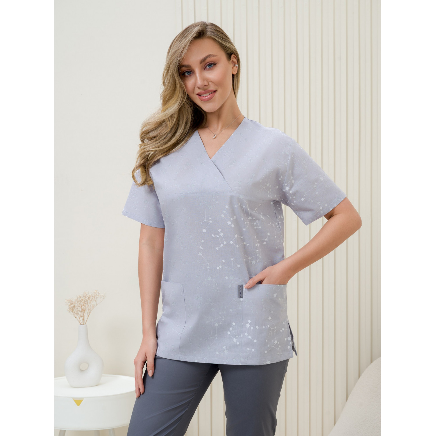 Рубашка мед. М-201-13164 ткань Поплин