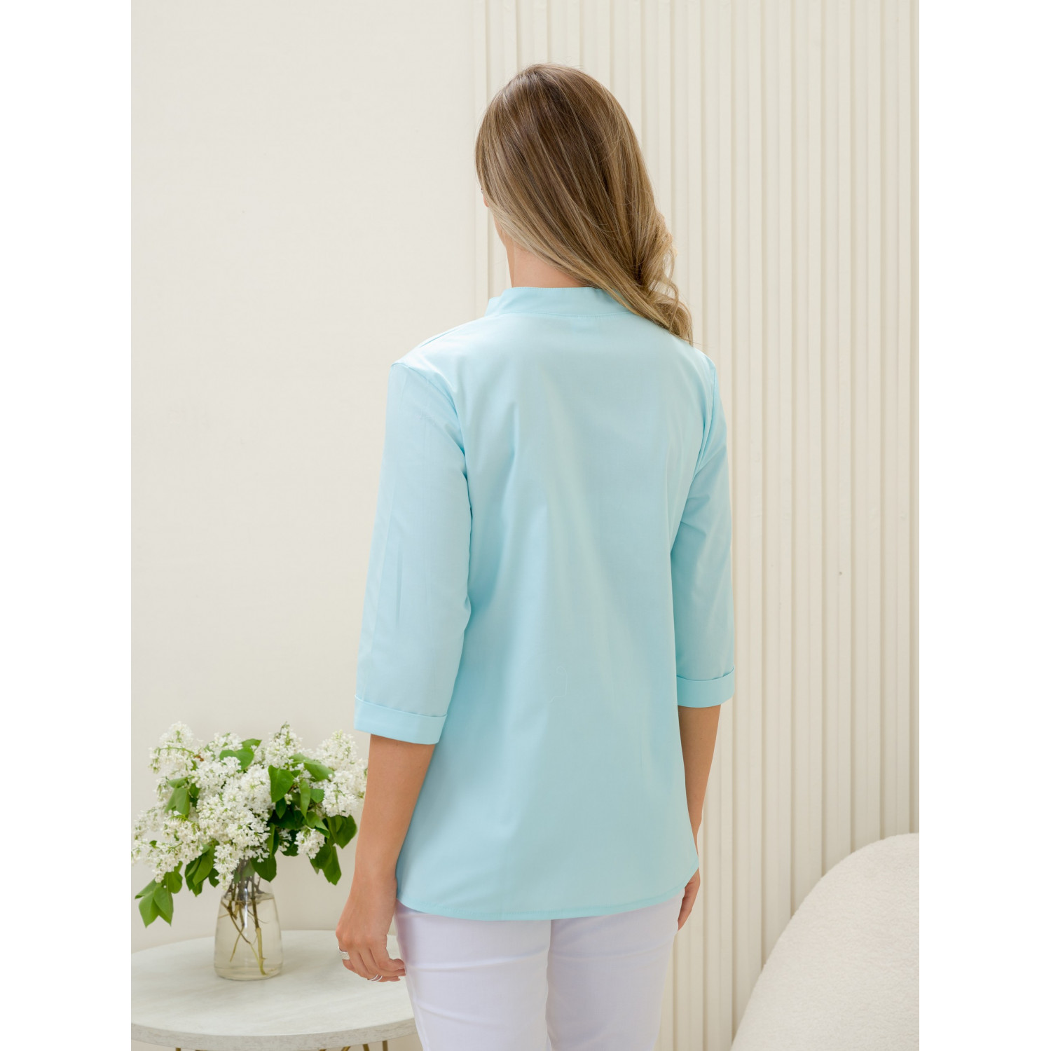 Рубашка мед. жен. М-235-2 ткань Элит-145/Стрейч