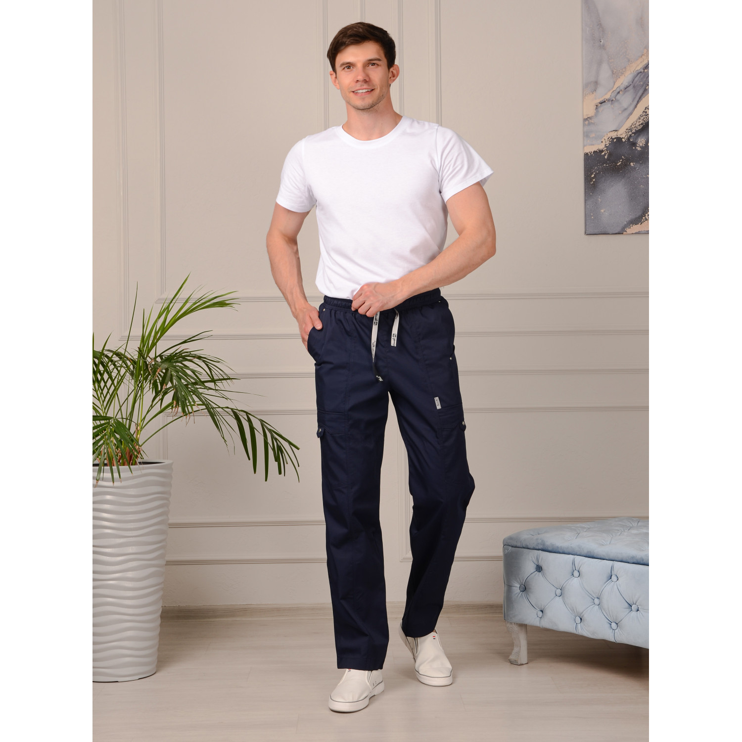 Брюки медицинские муж. М-750А ткань Элит-145