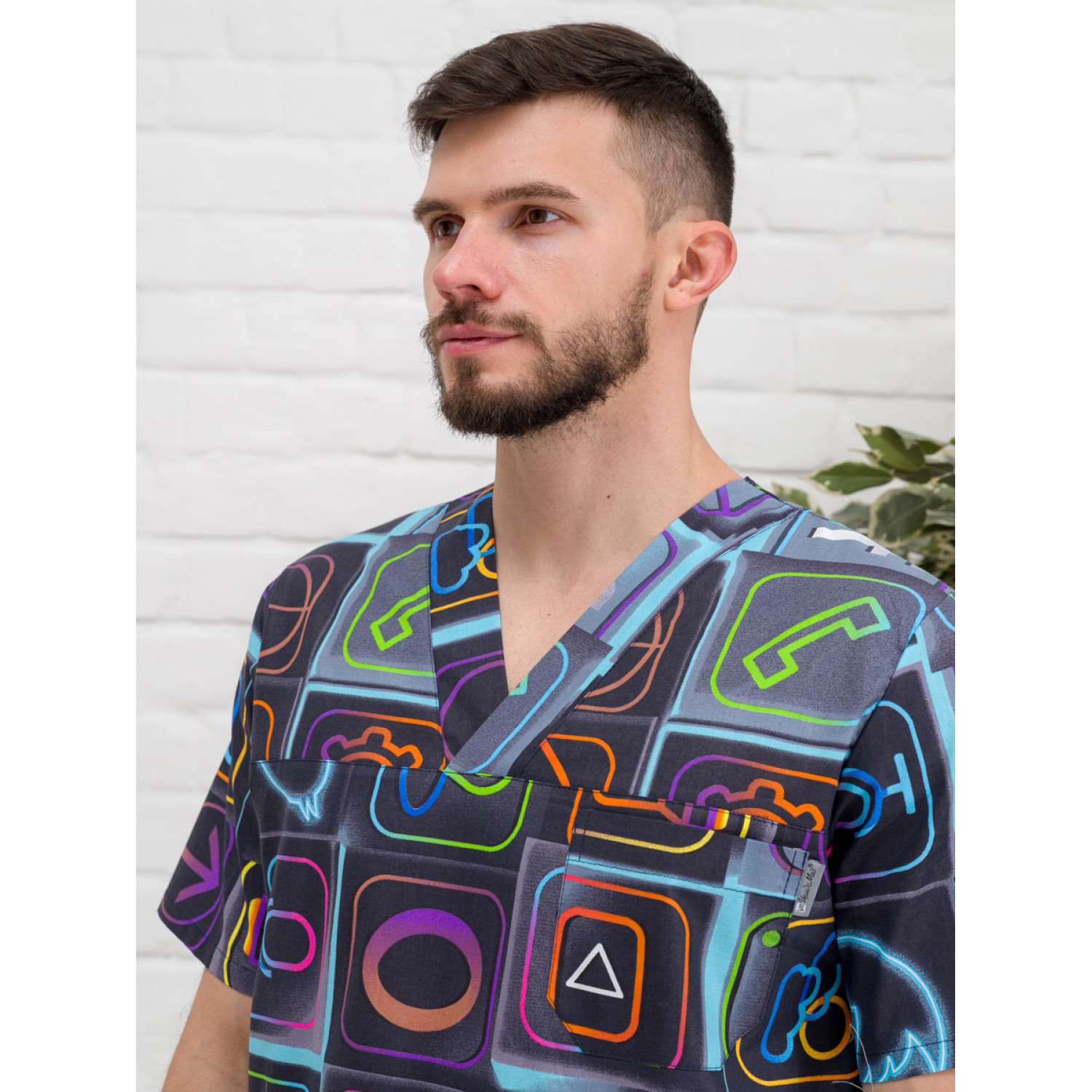 Рубашка медицинская мужская М-286-12357 ткань Поплин