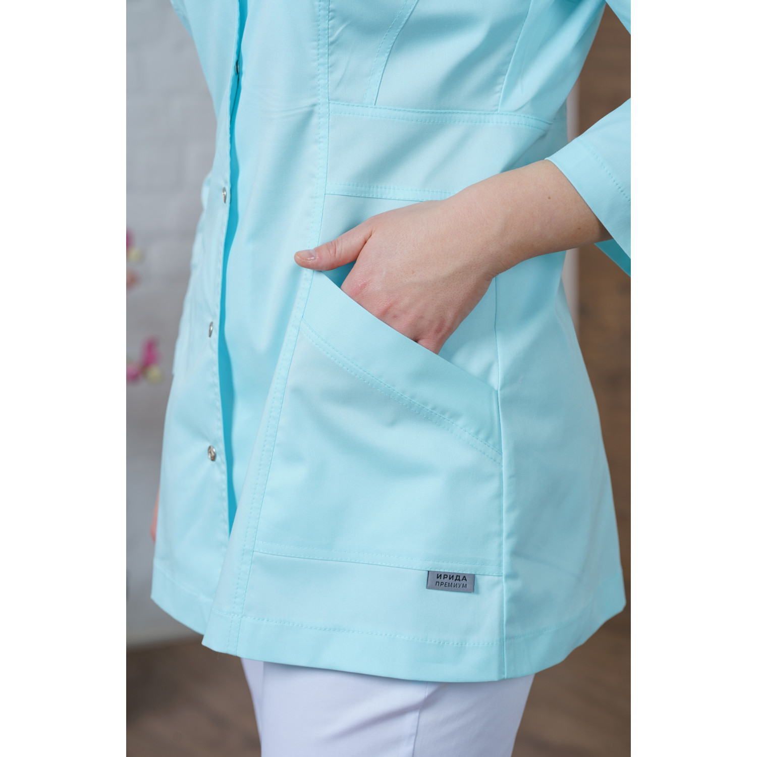 Рубашка мед. жен. М-269-2 ткань Элит-145/Стрейч
