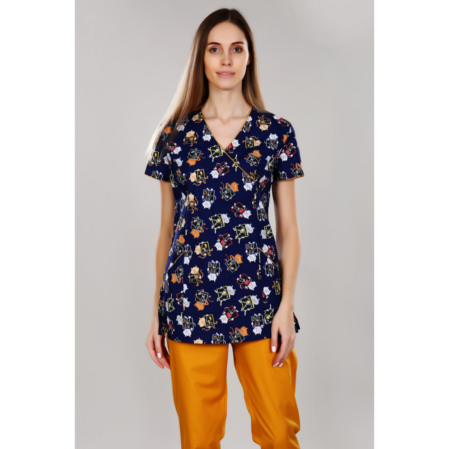 Рубашка мед. М-285П ткань Тиси-Принт