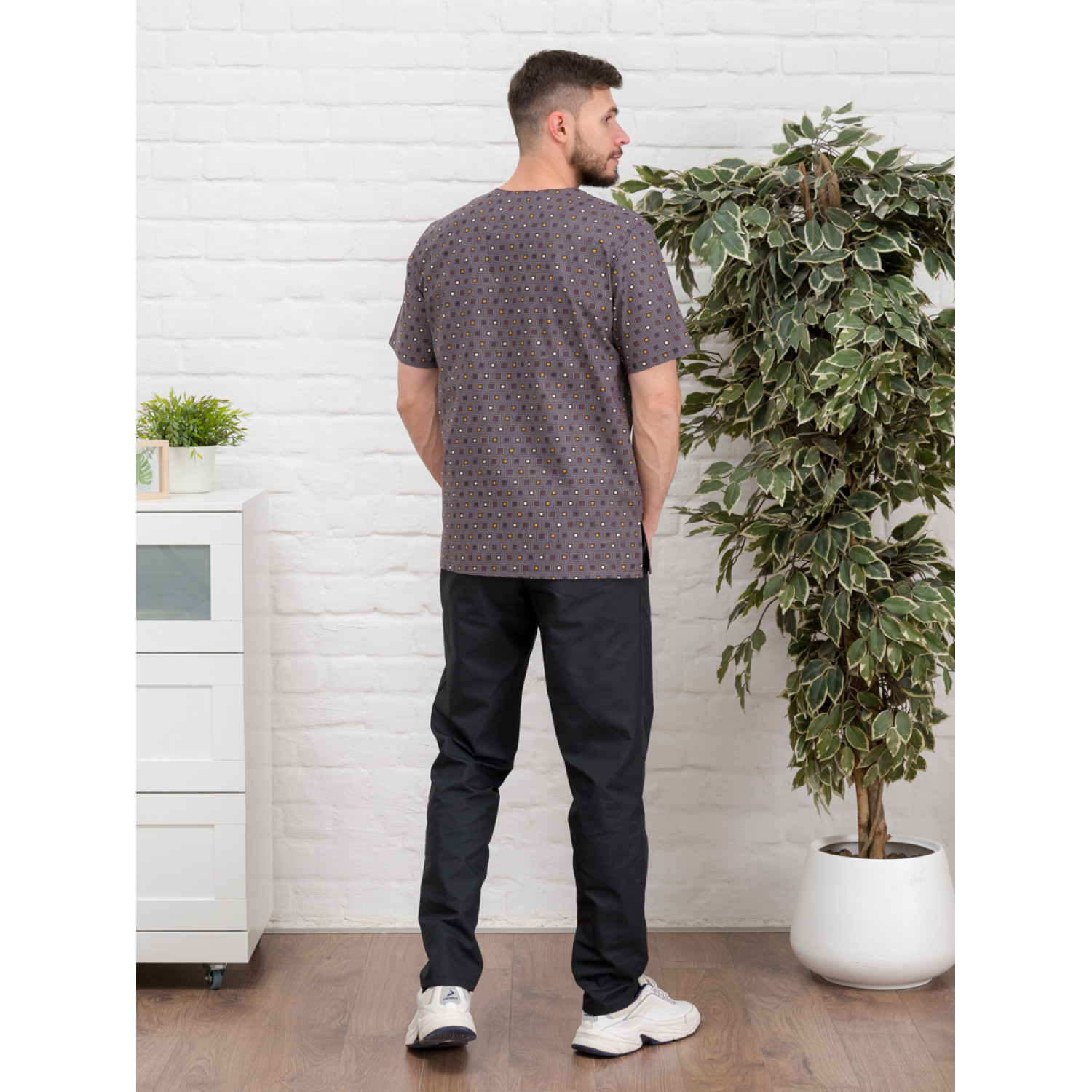 Рубашка медицинская мужская М-286-10589 ткань Поплин