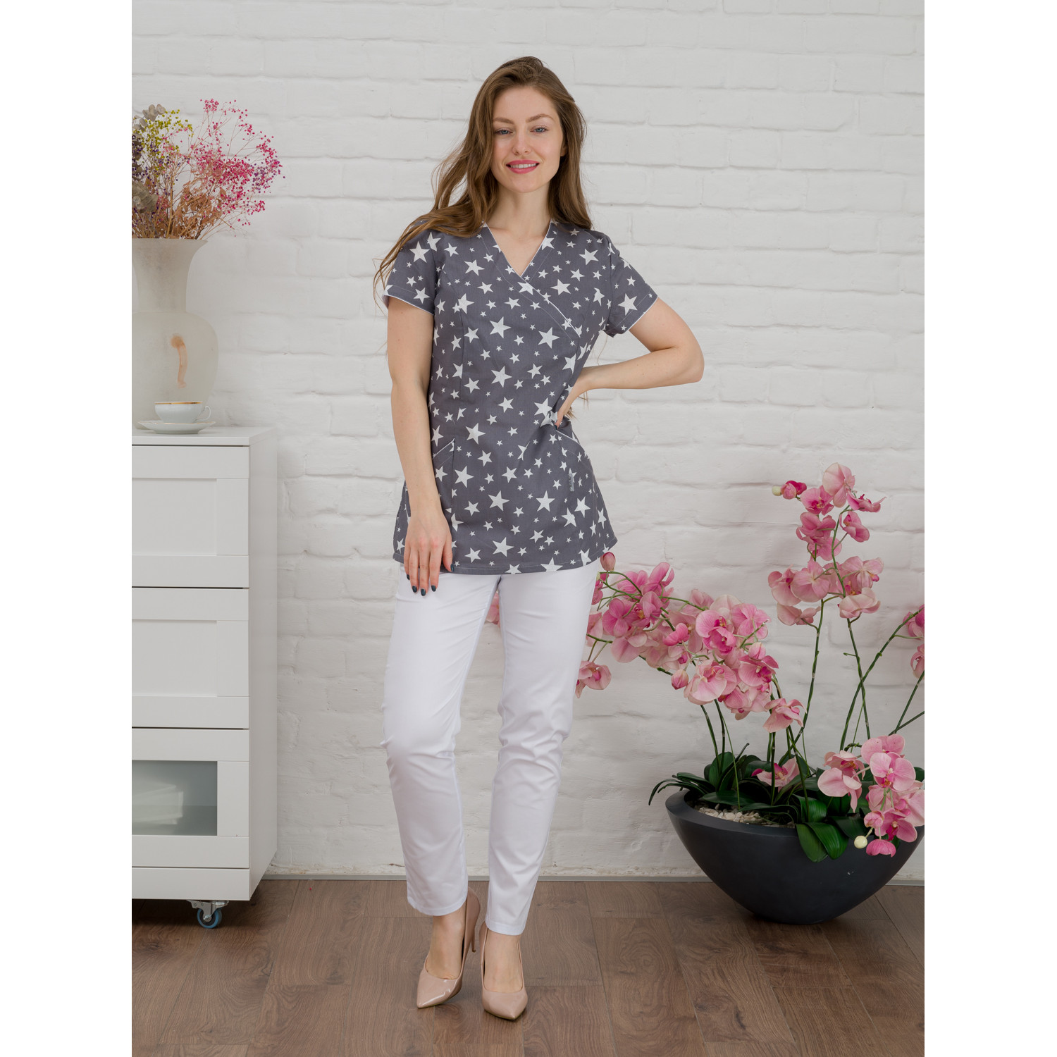 Рубашка мед. М-285(20) ткань Поплин