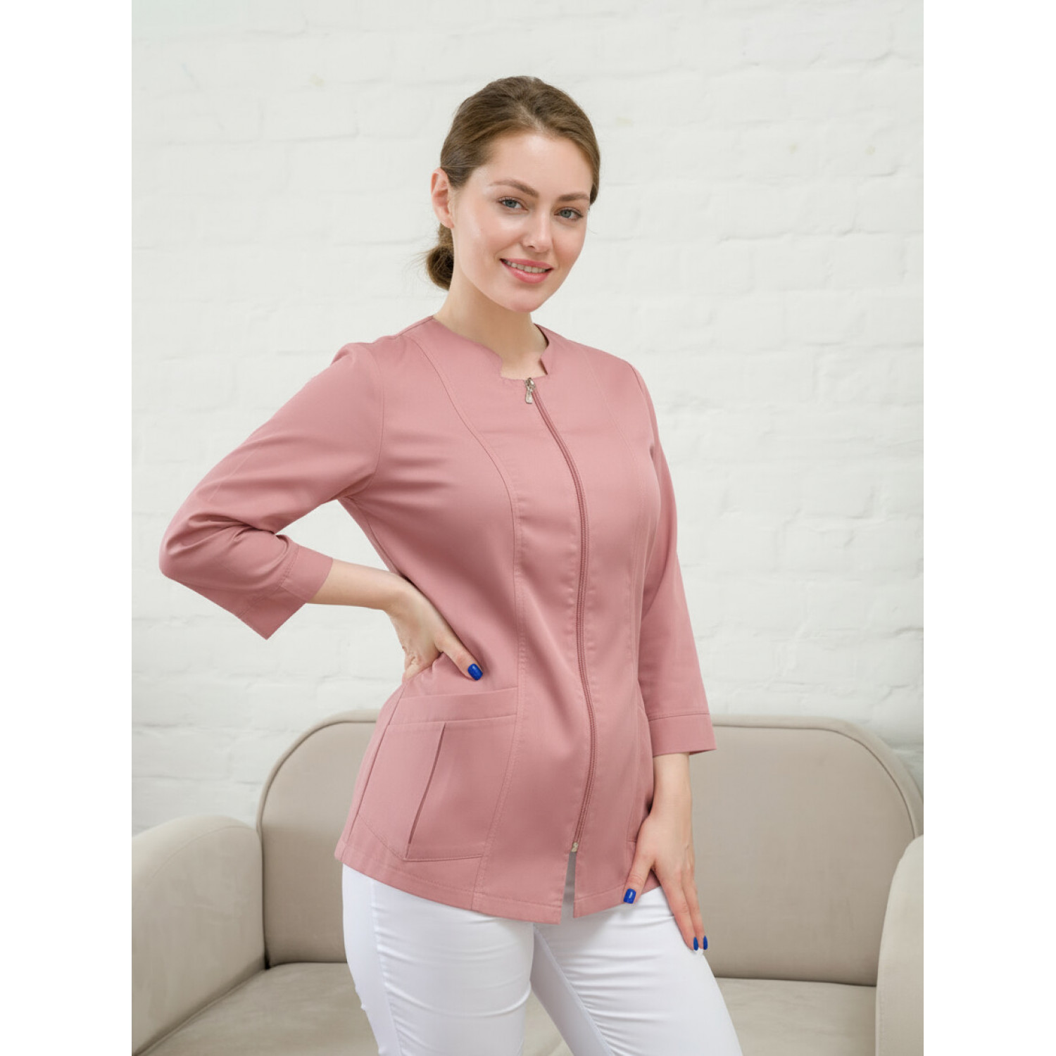 Рубашка мед. жен. М-262-75 ткань Прима Стрейч