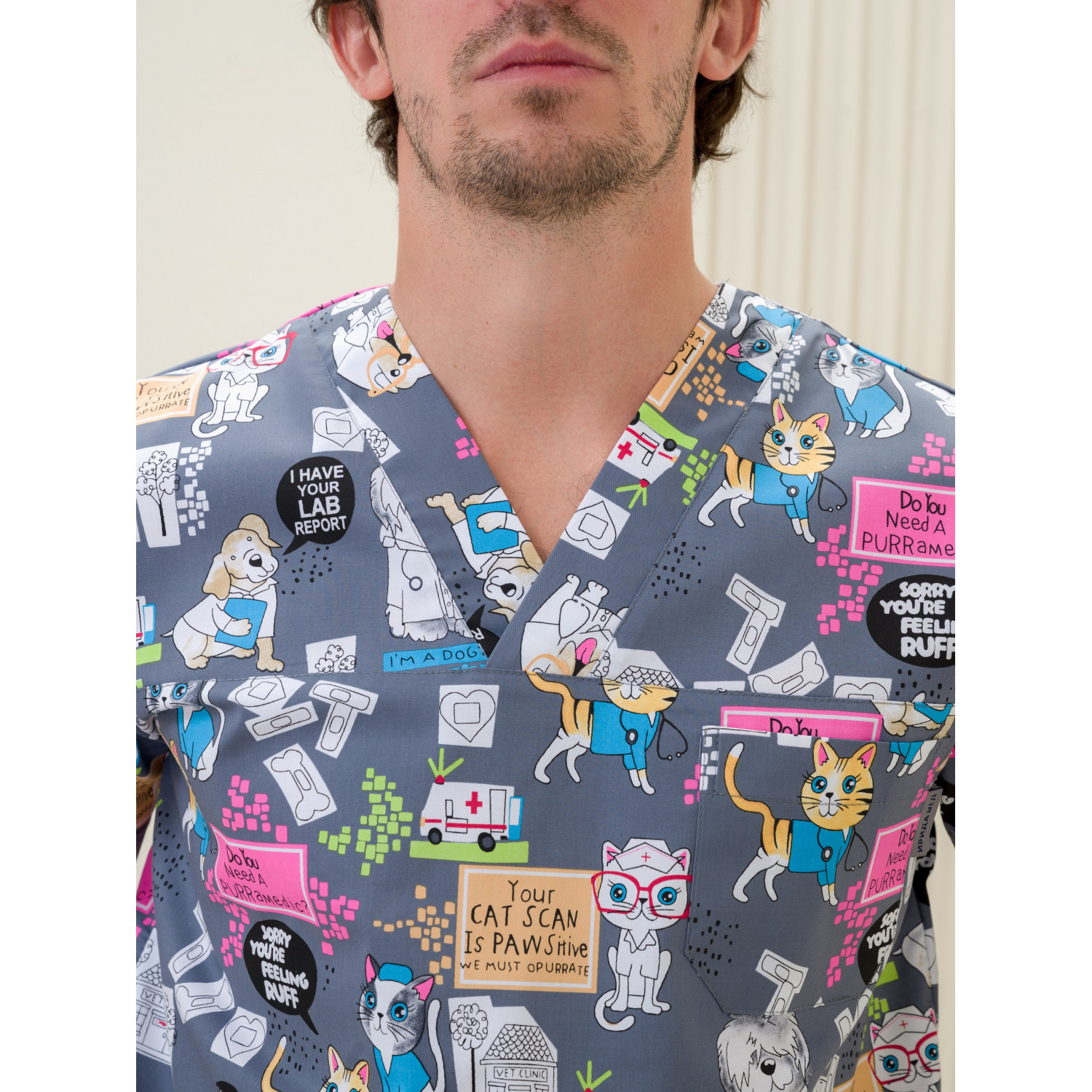 Рубашка мужская М-286(ST-15) ткань Стрейч/Принт