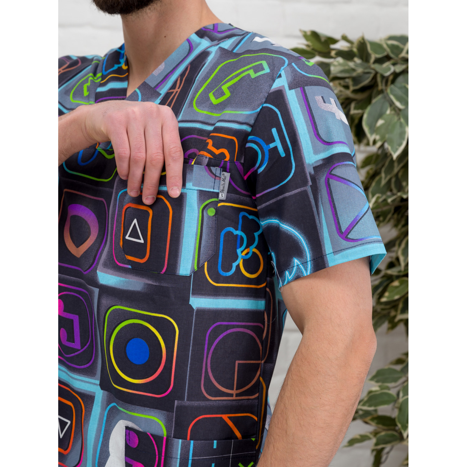 Рубашка медицинская мужская М-286-12357 ткань Поплин