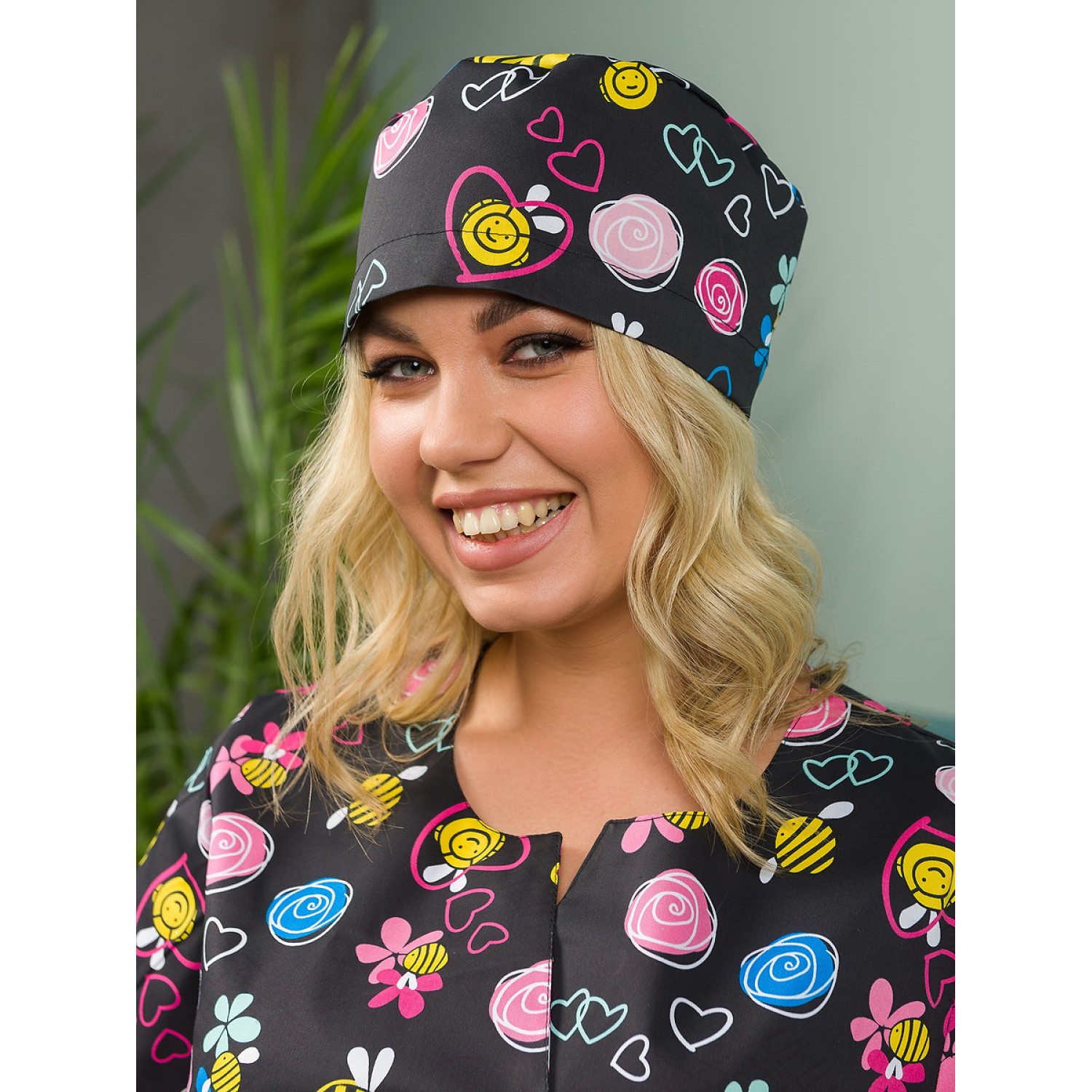 Колпак на резинке М-603(ST12)ткань Стрейч/Принт