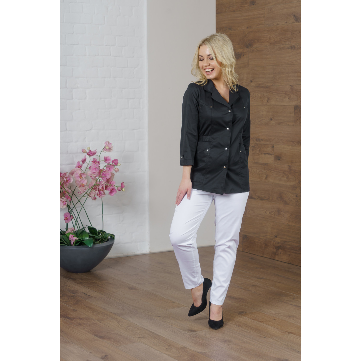 Рубашка мед. жен. М-215-124 ткань Элит-145/Стрейч