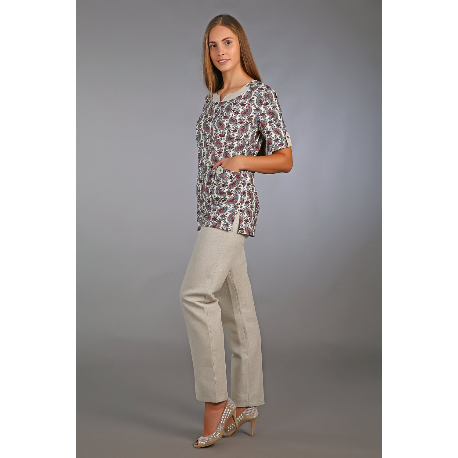 Костюм медицинский жен. М-160 ткань п/Лен