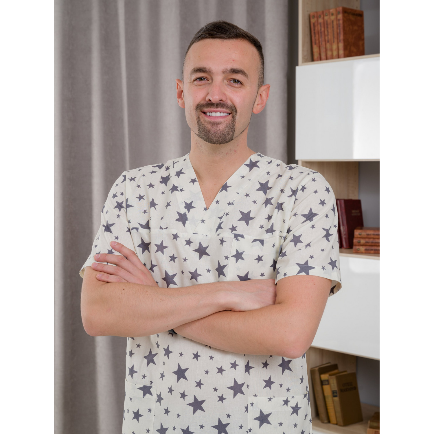 Рубашка медицинская мужская М-286 ткань Поплин