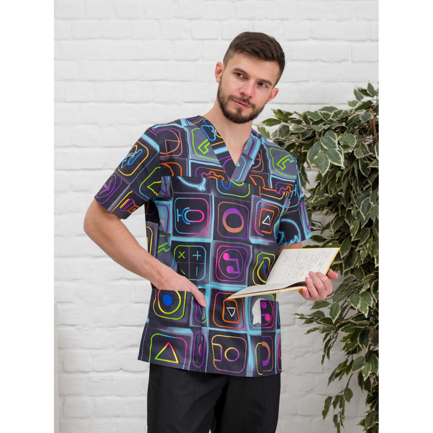 Рубашка медицинская мужская М-286-12357 ткань Поплин