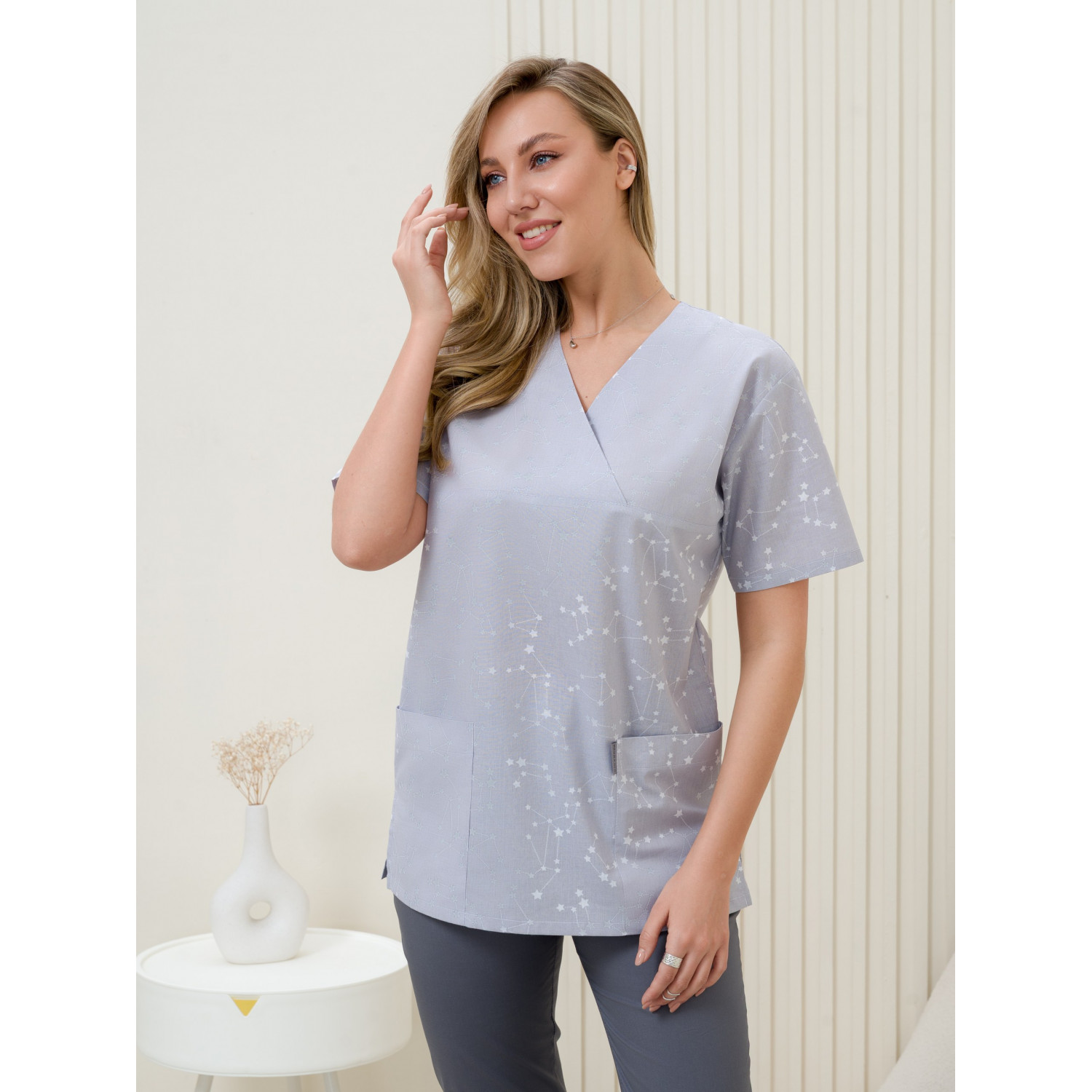 Рубашка мед. М-201-13164 ткань Поплин